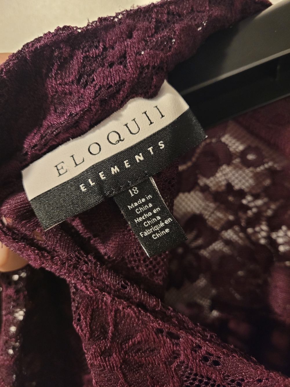 Eloquii Plum Lace Long Sleeve Top - Picture 2 of 3